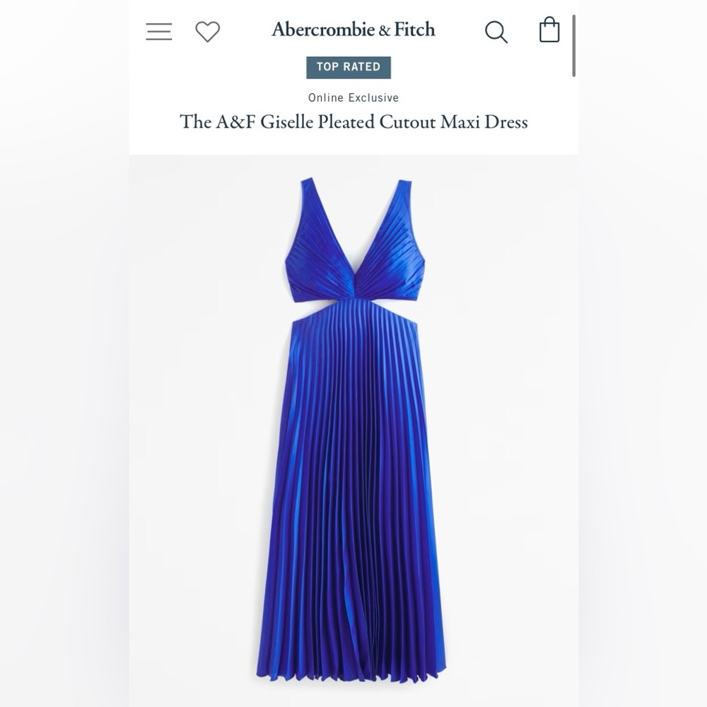 💙Abercrombie & Fitch The A&F Giselle Pleated Cutout Maxi Dress💙